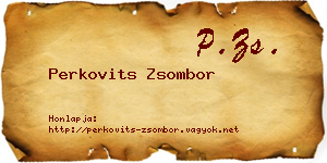 Perkovits Zsombor névjegykártya
